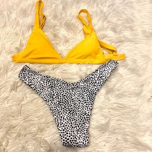 Zaful cheeky bikini yellow/leopard size Medium